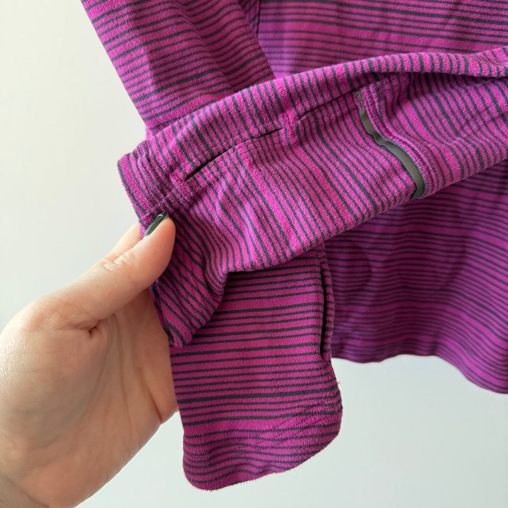 Lululemon Stripe Regal Plum Naval Blue Kanto Catch Me Long Sleeve Womens Size 4 - Picture 8 of 13